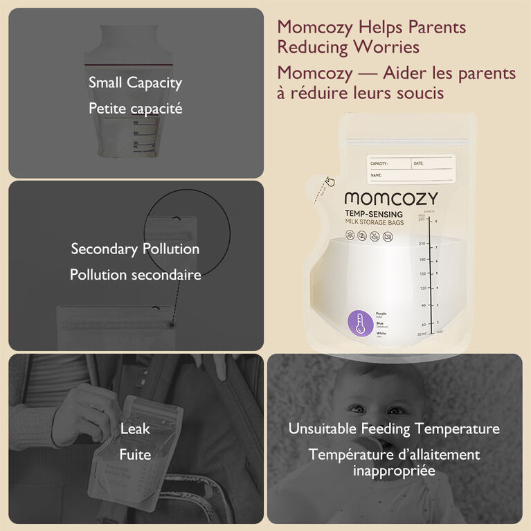 Sacs de conservation avec capteur de température Momcozy – 120 unités